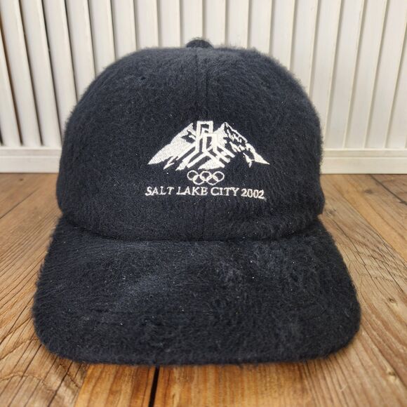 VTG Starter Salt Lake City 2002 Winter Olympic Games Fuzzy Hat Black Ear Flaps - Picture 2 of 11